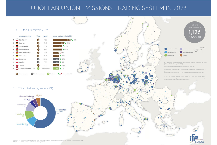Map of greenhouse gas emissions from the European Union Emissions Trading Scheme