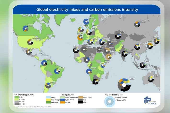 Map of electricity mixes and CO2 emissions