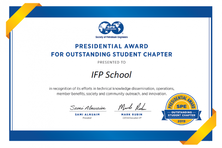 Presidential Award for Outstanding Student Chapter 2019