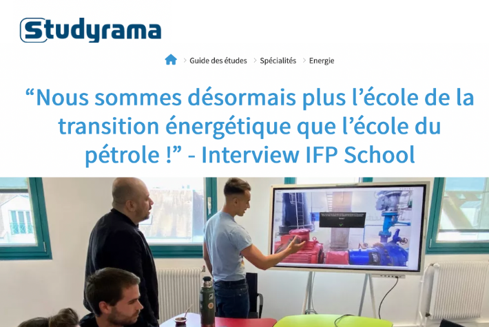 Studyrama Interview with Pascal Longuemare, new Dean of IFP School