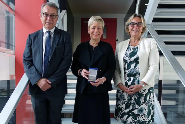 Pierre-Franck Chevet, President of IFPEN, Linda Jackson, CEO of Peugeot, and Christine Travers, Dean of IFP School