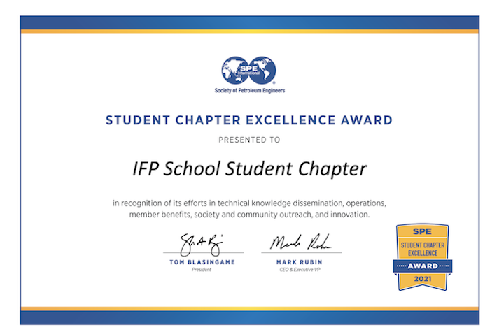 SPE Student Chapter Excellence Award 2021