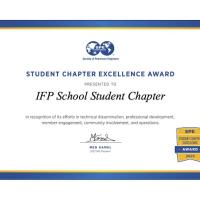 Le SPE Student Chapter d'IFP School est décerné le Student Chapter Excellence Award 2023